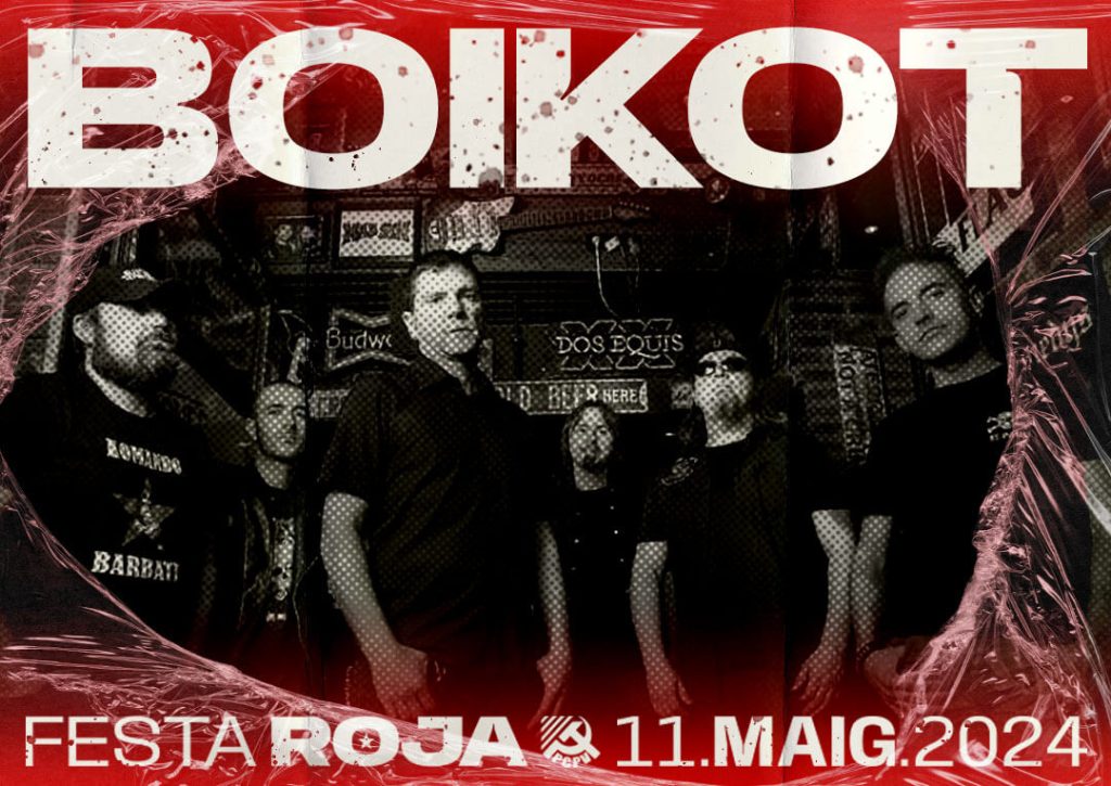 Boikot en la Fetsa Roja del PCPV 2024, cartel en blanco, negro y rojo